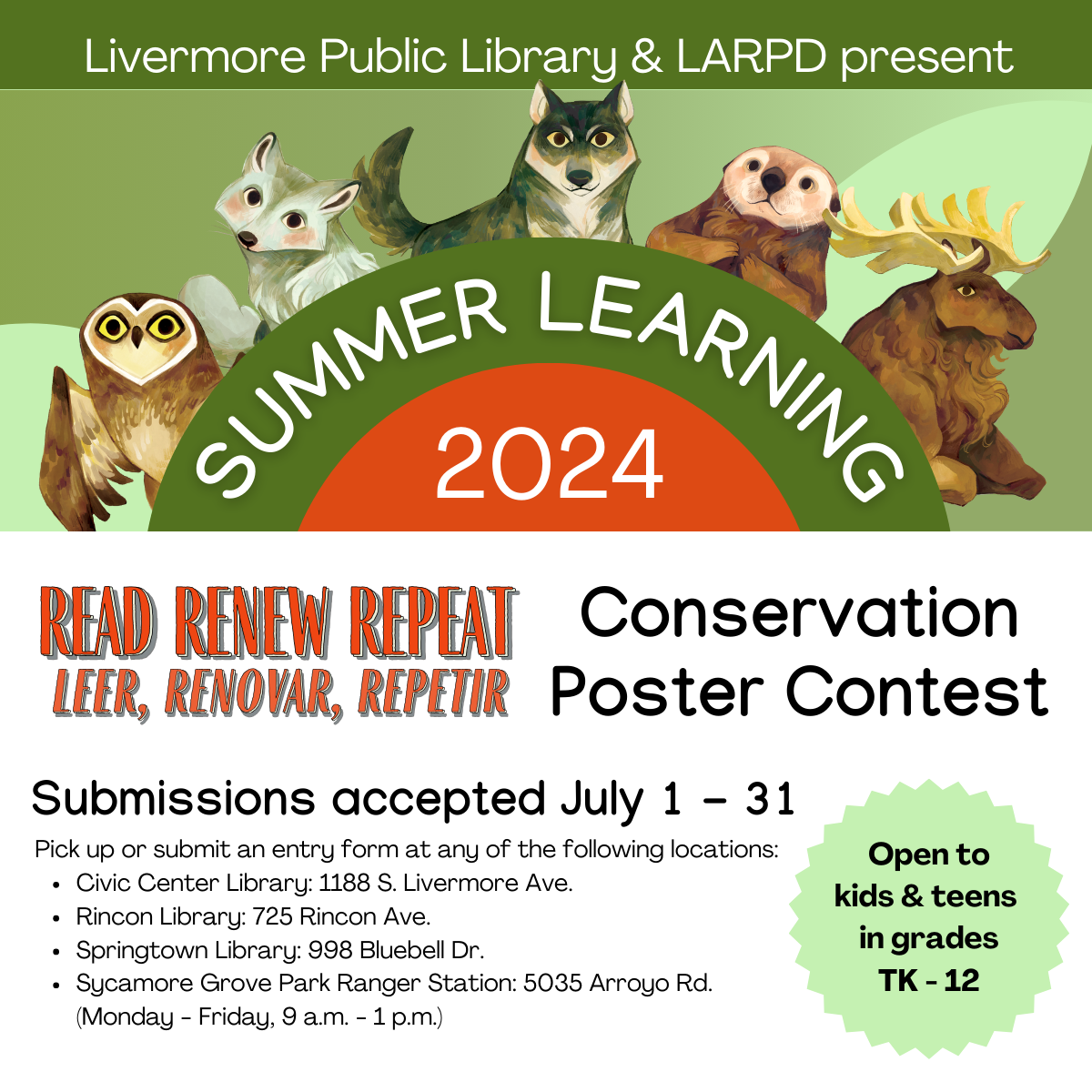 Conservation Poster Contest Livermore Area Recreation and Park District